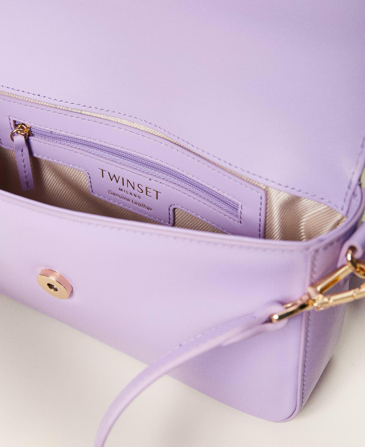 'Amie' leather shoulder bag "Lavendula” Purple Woman 232TB7440_10782_04