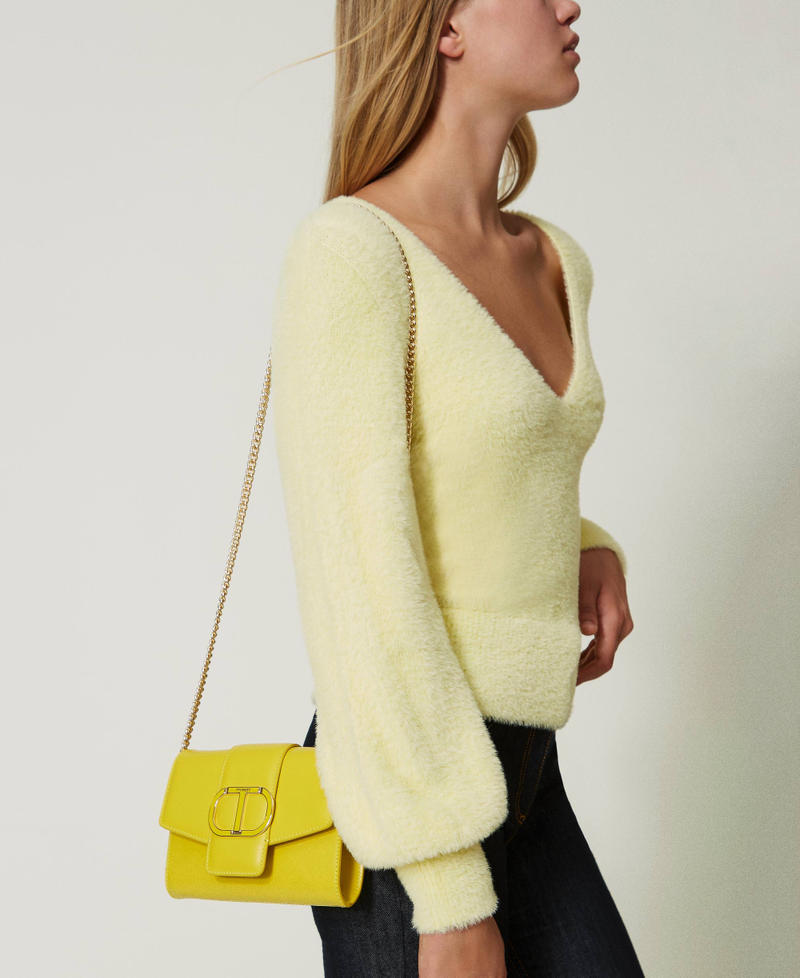 Clutch &bdquo;Amie&ldquo; aus Leder &bdquo;Passion Fruit&ldquo;-Gelb Frau 232TB7442_10786_S0