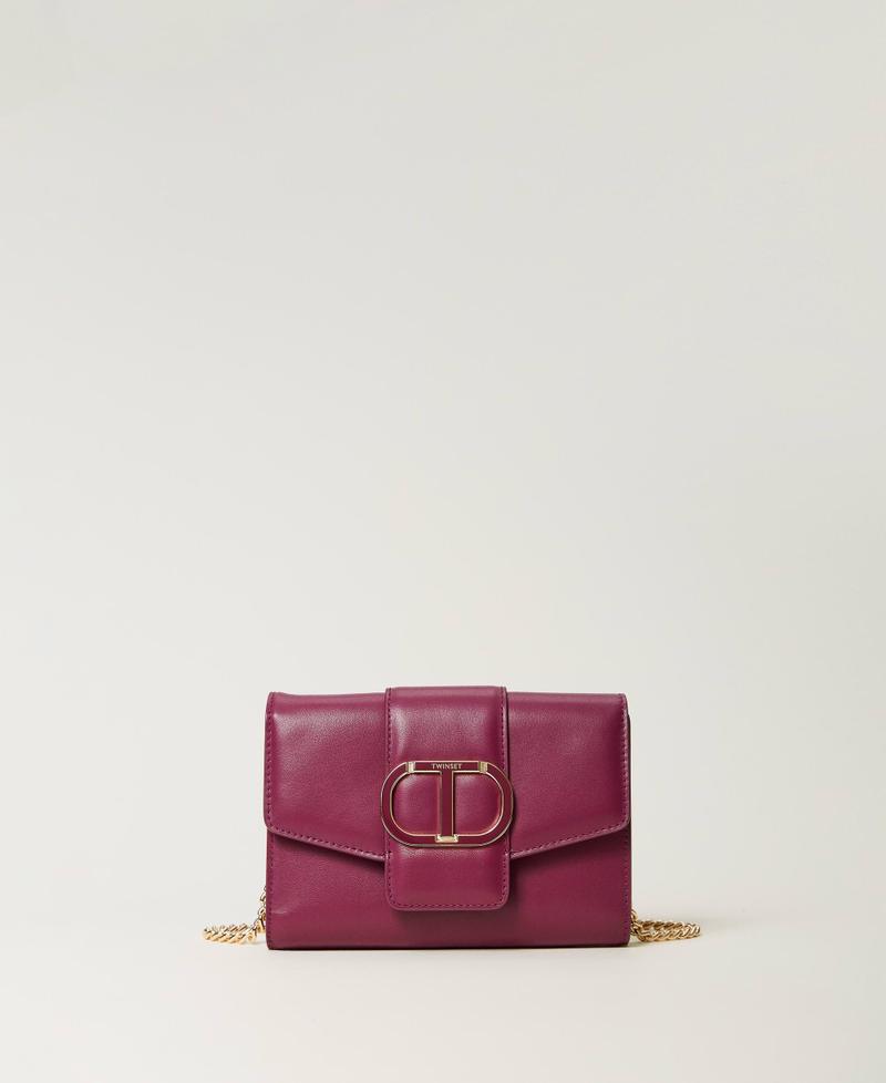 &lsquo;Amie&rsquo; leather clutch Dark Lilac Woman 232TB7442_10825_01