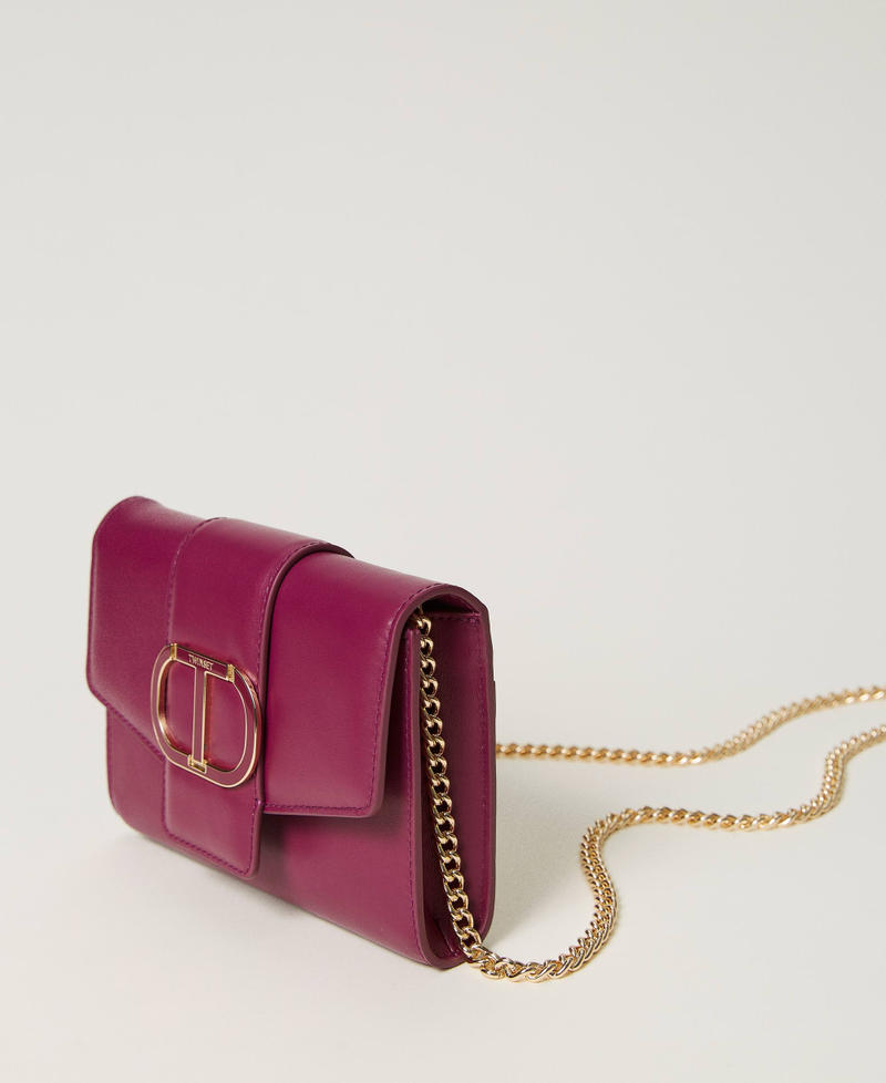 &lsquo;Amie&rsquo; leather clutch Dark Lilac Woman 232TB7442_10825_02