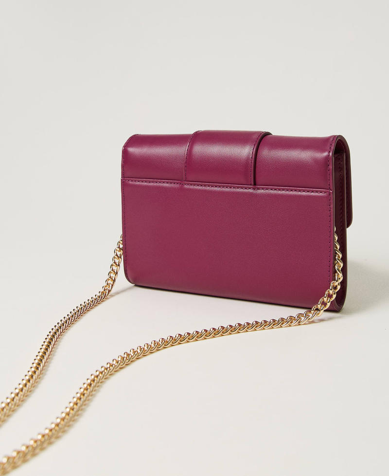 &lsquo;Amie&rsquo; leather clutch Dark Lilac Woman 232TB7442_10825_03