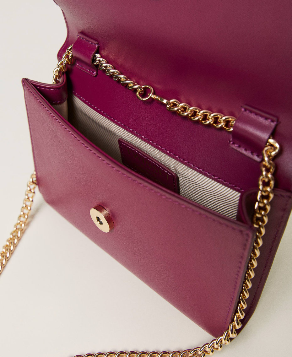 &lsquo;Amie&rsquo; leather clutch Dark Lilac Woman 232TB7442_10825_04