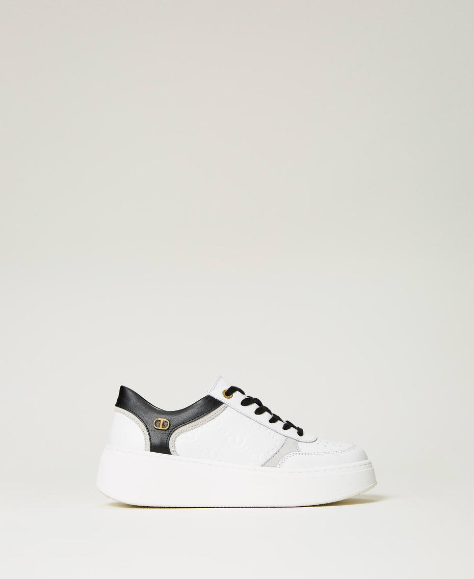 Sneakers platform in pelle