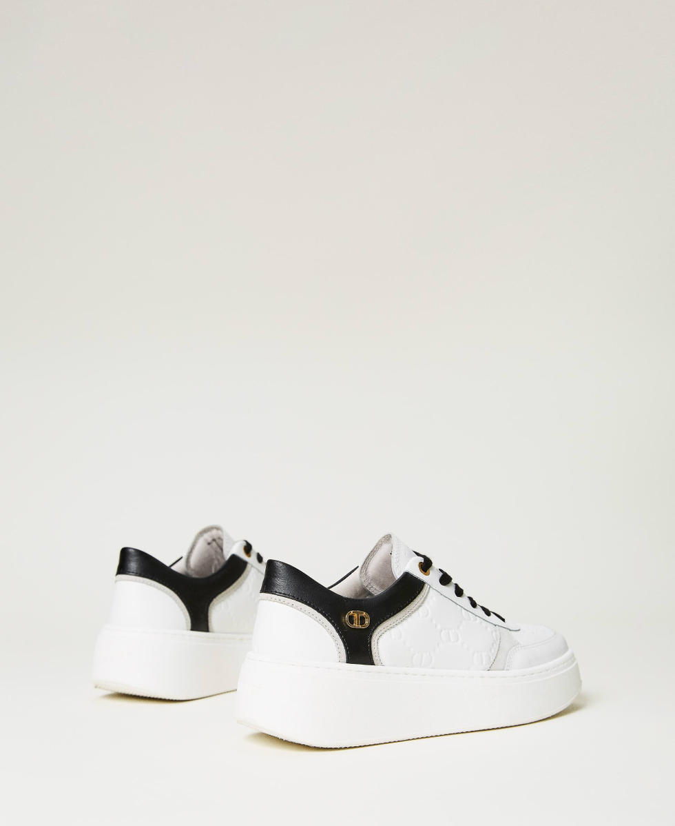 Leather platform trainers Woman White TWINSET Milano