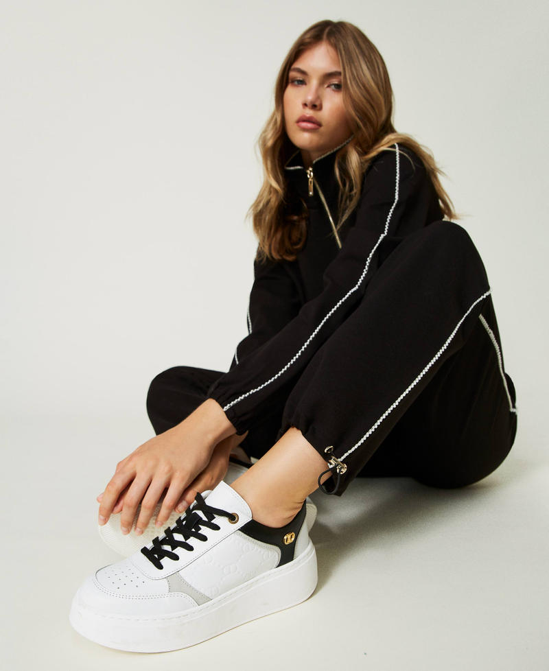 Sneakers platform in pelle
