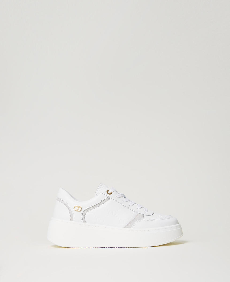 White high platform trainers clearance