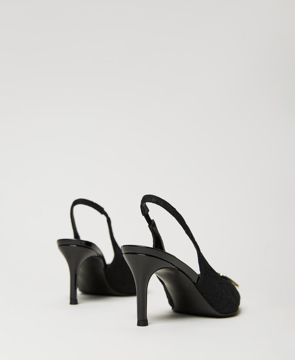 Escarpins slingbacks en dentelle
