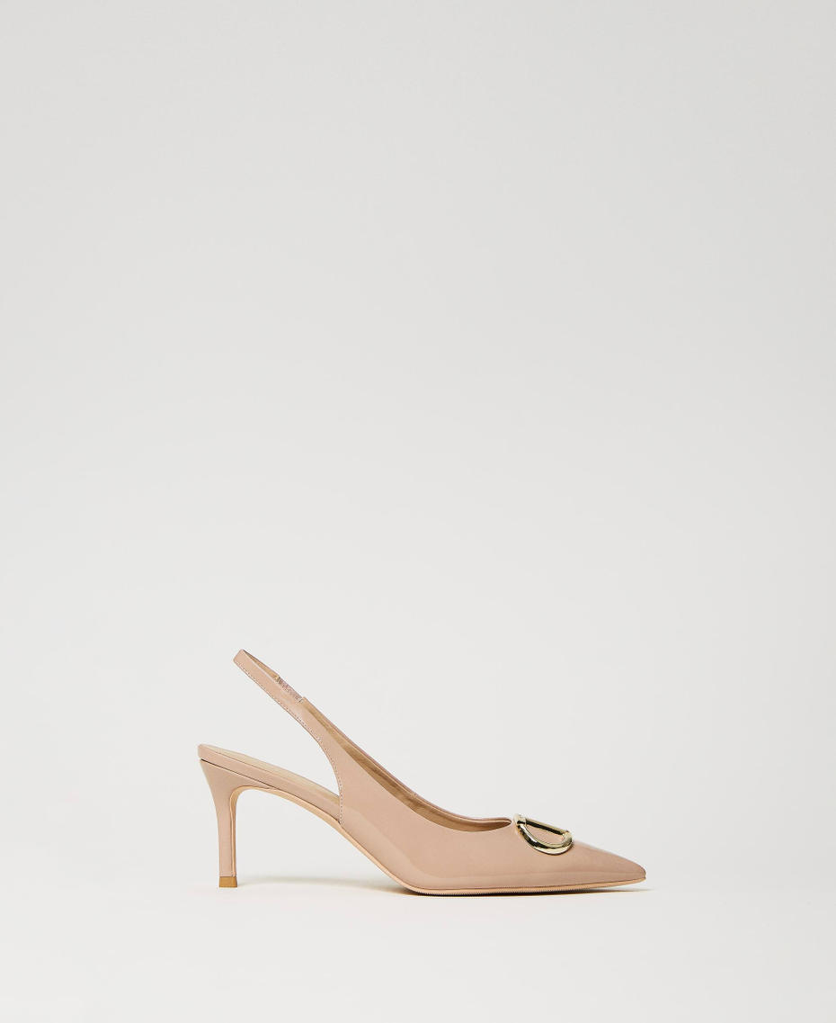 Décolleté sling back in vernice Marrone "Iced Coffee" Donna 232TCP112-01