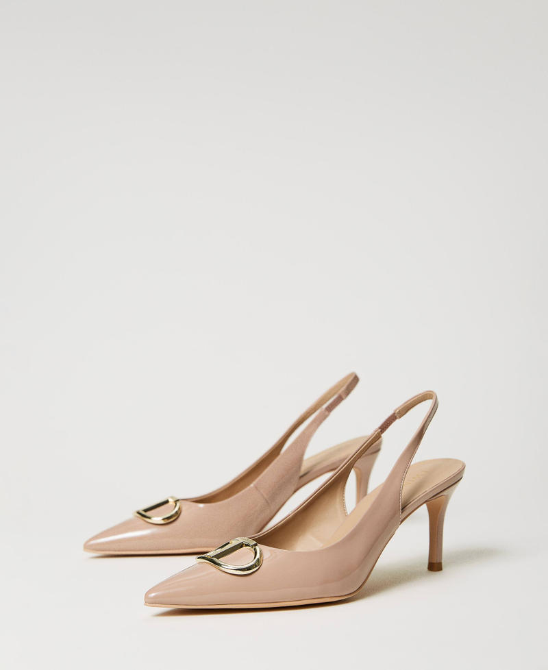 Escarpins Vintage Années 60 - Marque Pierrot Paris - Vernis Beige Glacé - Taille 37