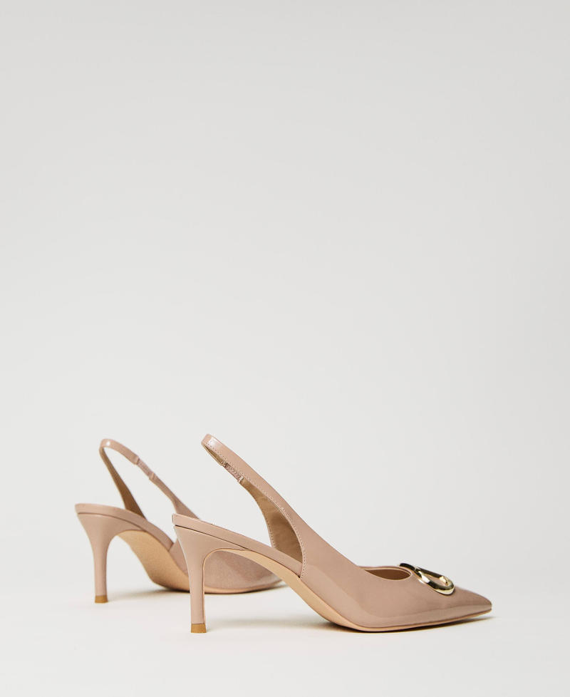 Décolleté sling back in vernice Marrone "Iced Coffee" Donna 232TCP112-03