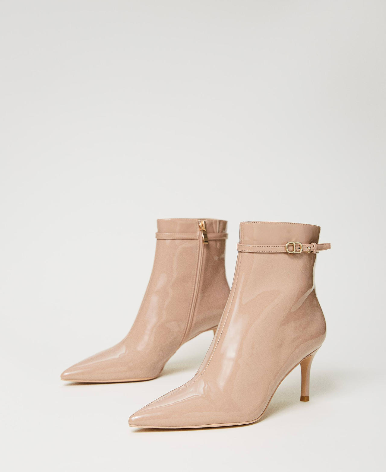 Brown patent leather ankle boots online