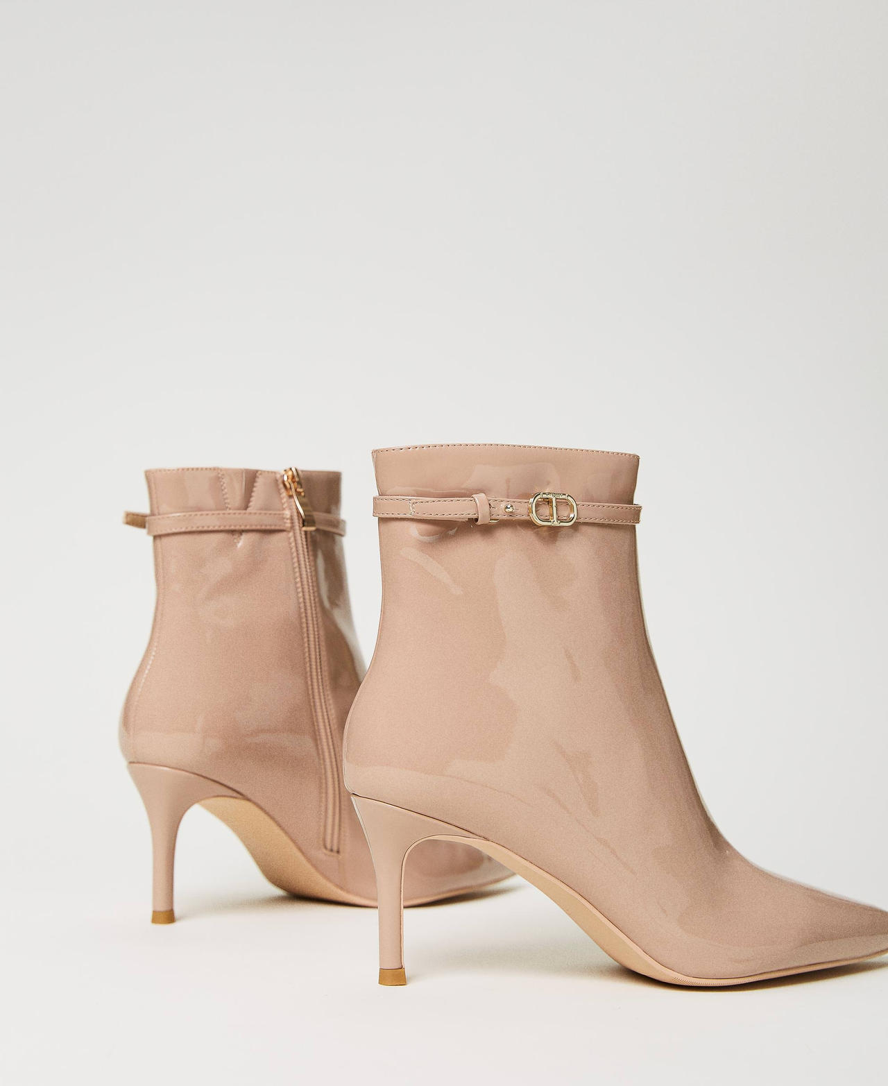 Patent leather ankle boots Woman Beige TWINSET Milano