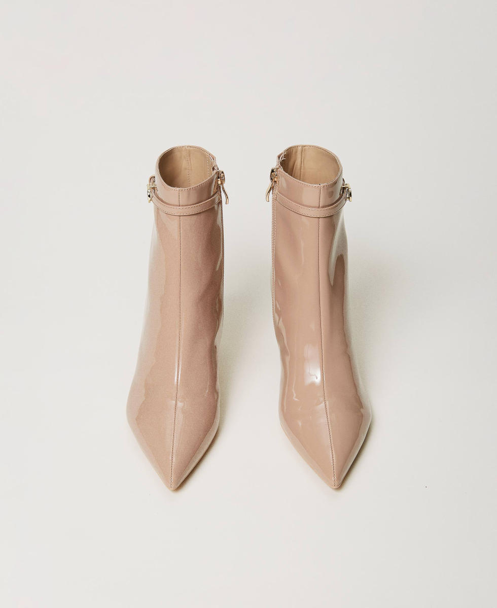 Patent leather ankle boots Woman Beige TWINSET Milano