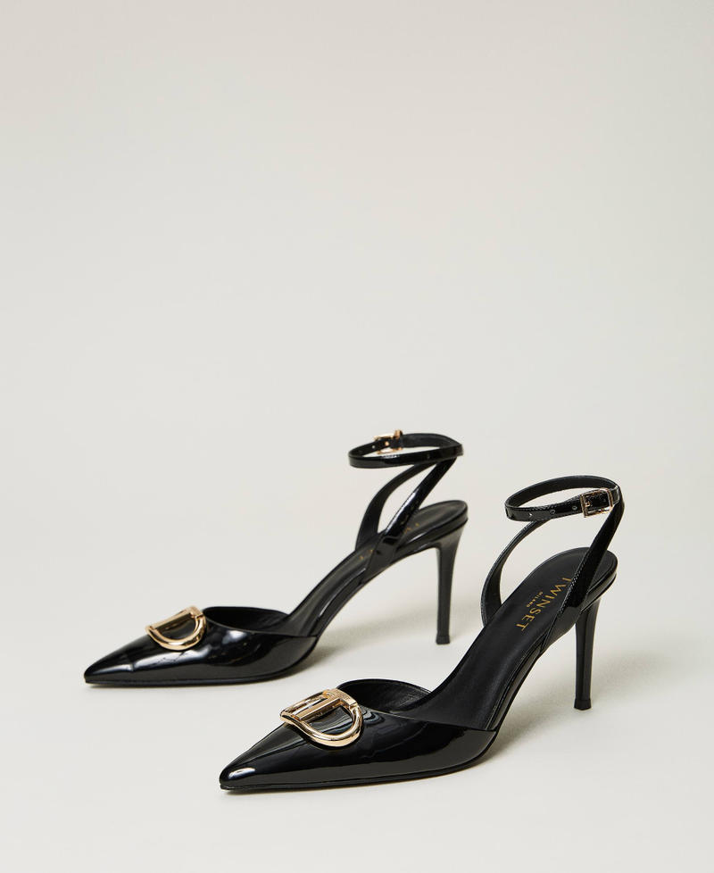 Lackpumps mit Riemchen