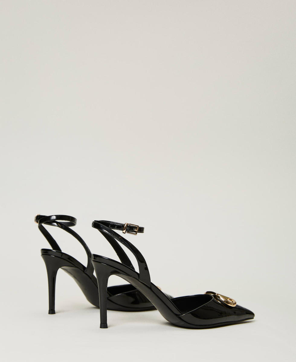 Grey patent court shoes deals