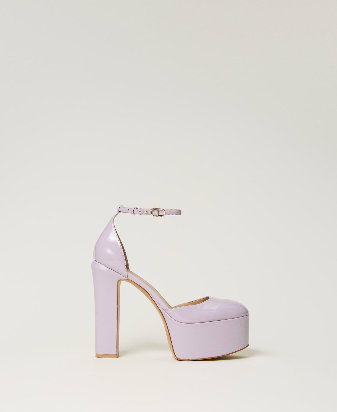 Patent leather platform court shoes "Lavendula&rdquo; Purple Woman 232TCP140_10782_01