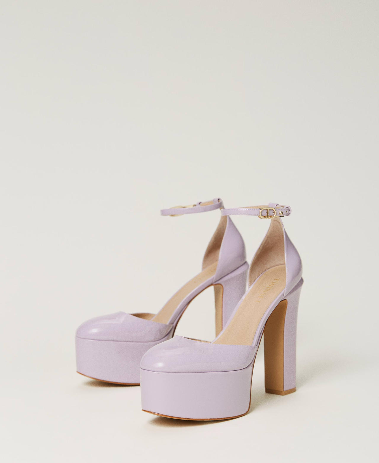 Décolleté platform in vernice Bianco Neve Donna 232TCP140-02