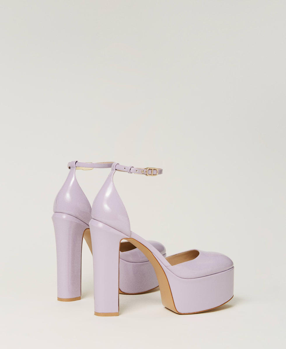 Patent leather platform court shoes "Lavendula&rdquo; Purple Woman 232TCP140_10782_03