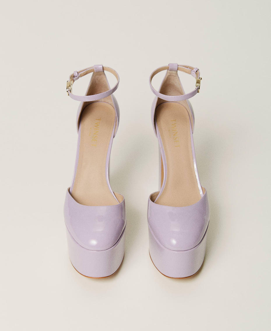 Patent leather platform court shoes "Lavendula” Purple Woman 232TCP140-04