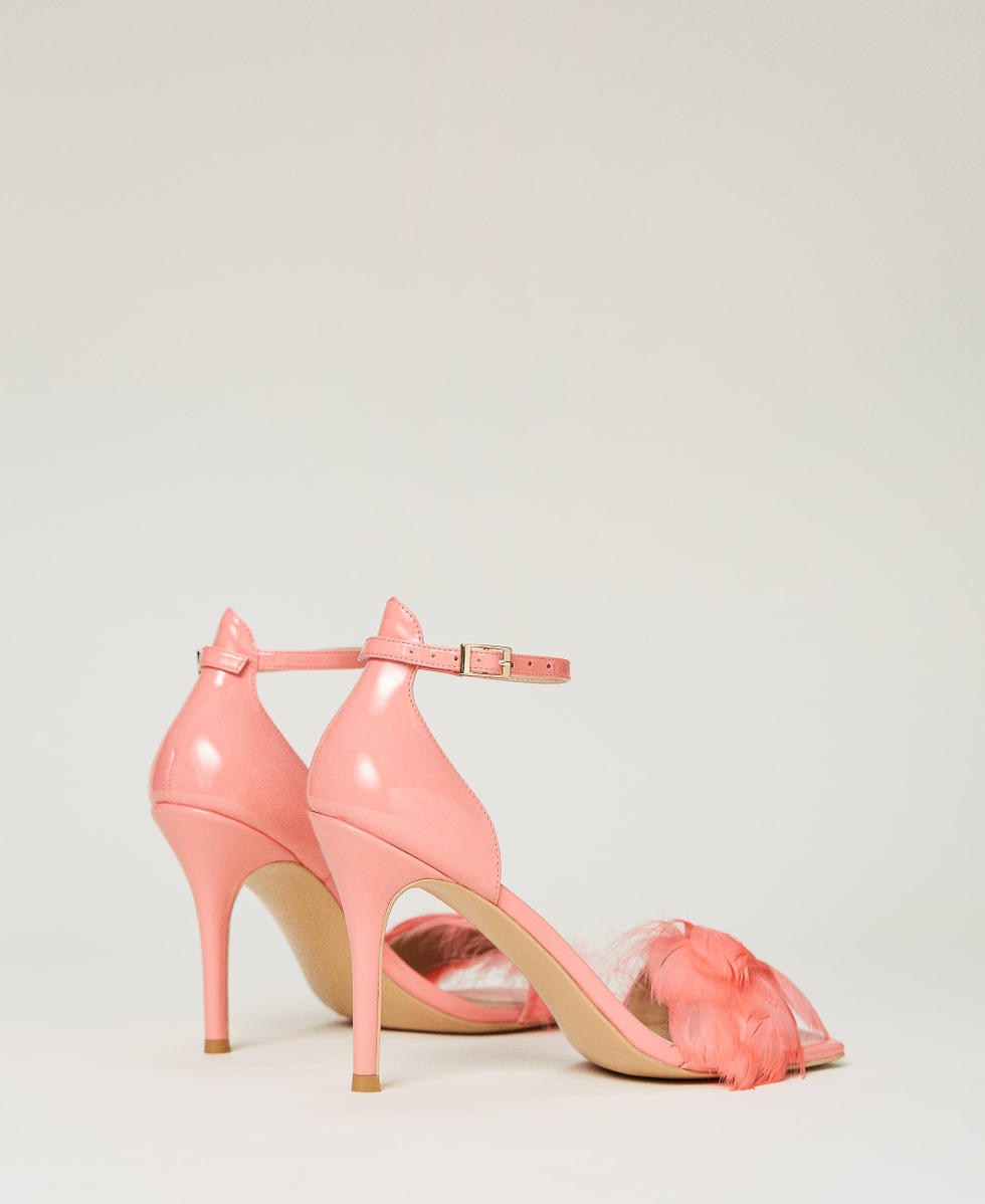 Sandales vernies avec plumes Rose Rose Tropical Femme 232TCP150_00551_03