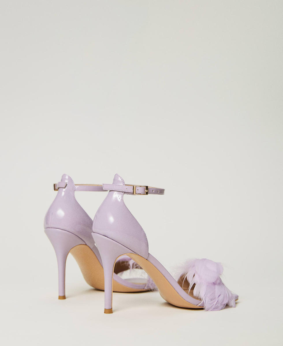 Sandales vernies avec plumes Femme Violet TWINSET Milano