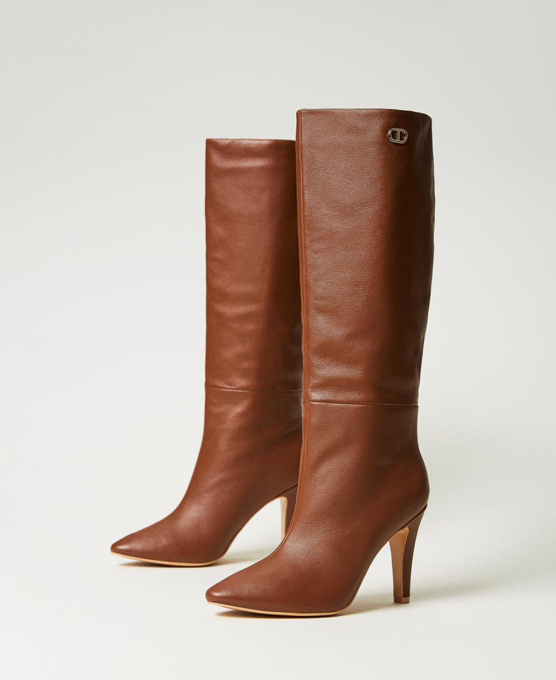 Leather high boots