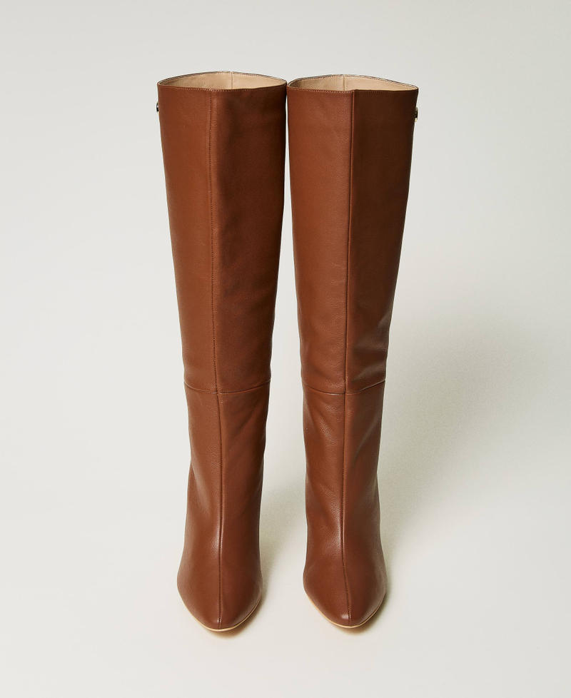 Leather high boots