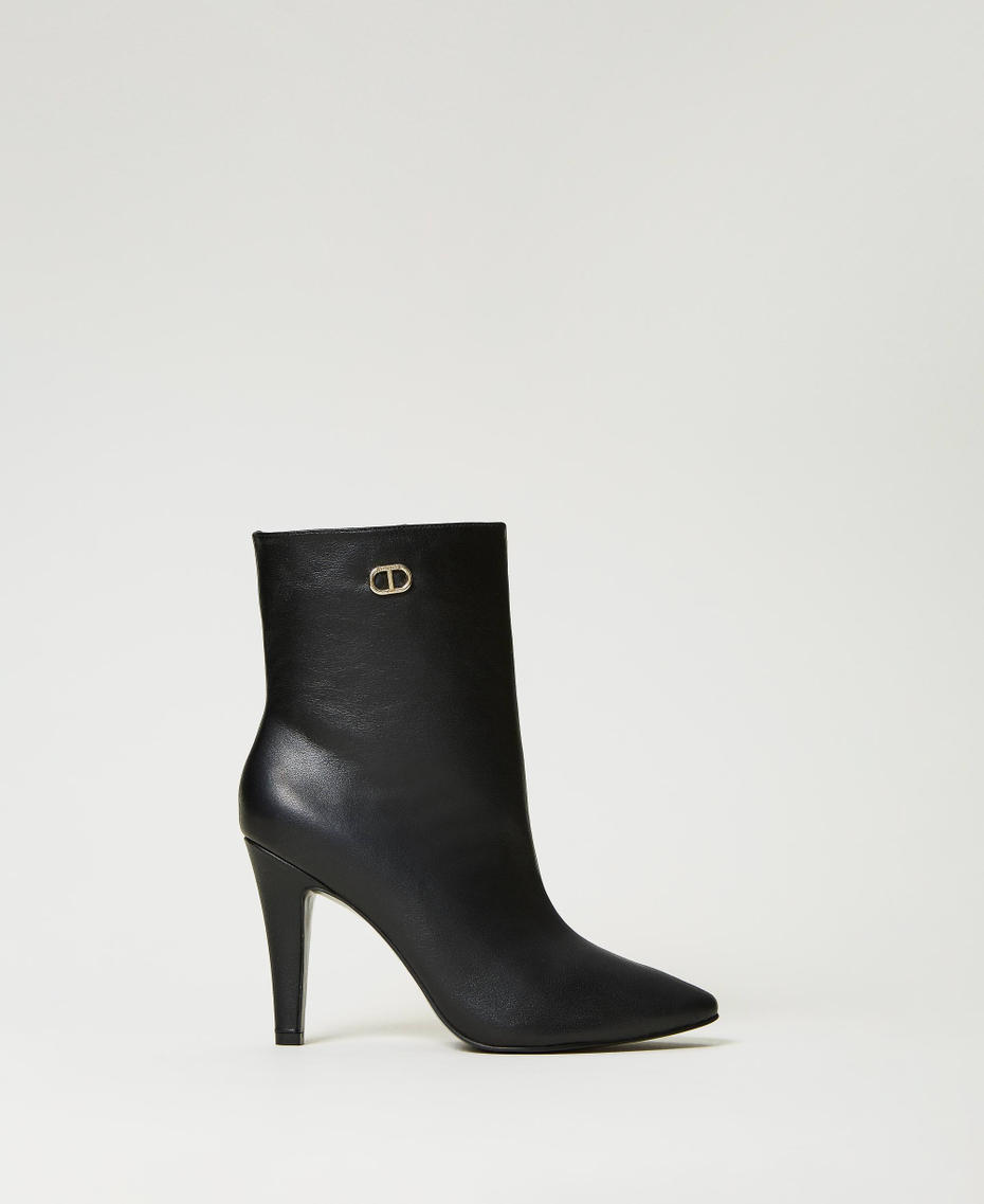 Leather ankle boots Black Woman 232TCP172-01
