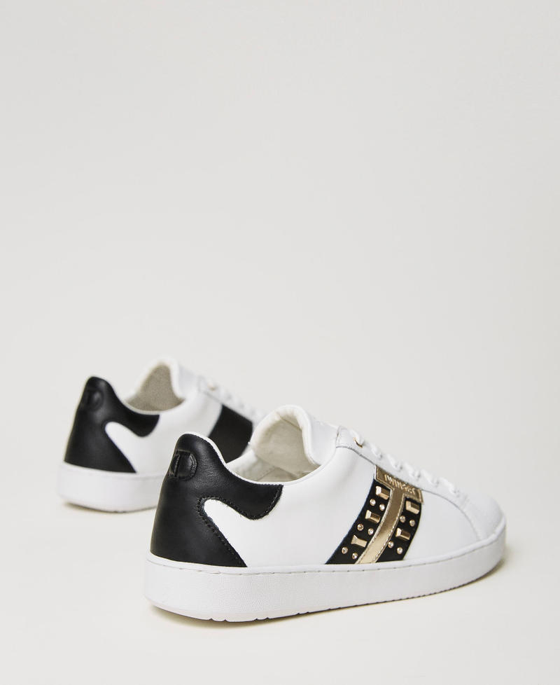 Leather trainers with studs White Woman 232TCP204-03
