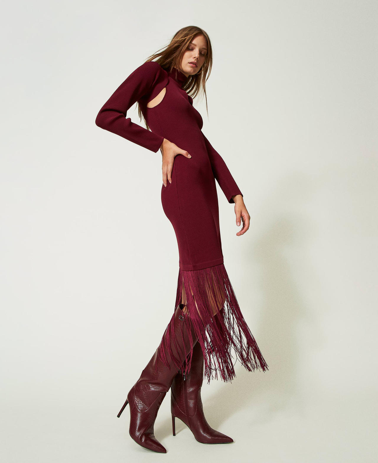 Stivali alti a stampa cocco Donna Marrone TWINSET Milano