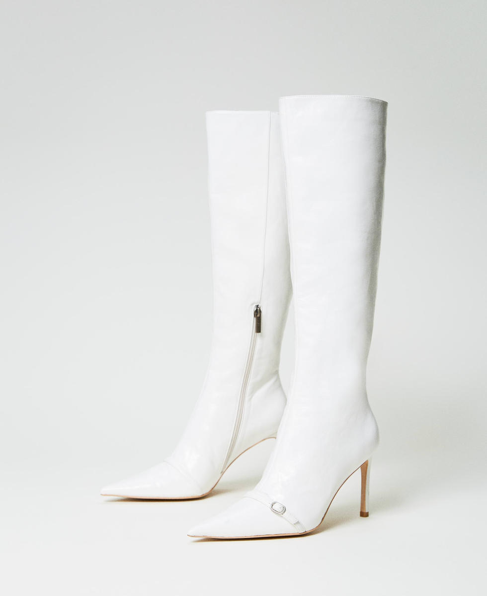 Stivali alti con cinturino Donna Bianco TWINSET Milano