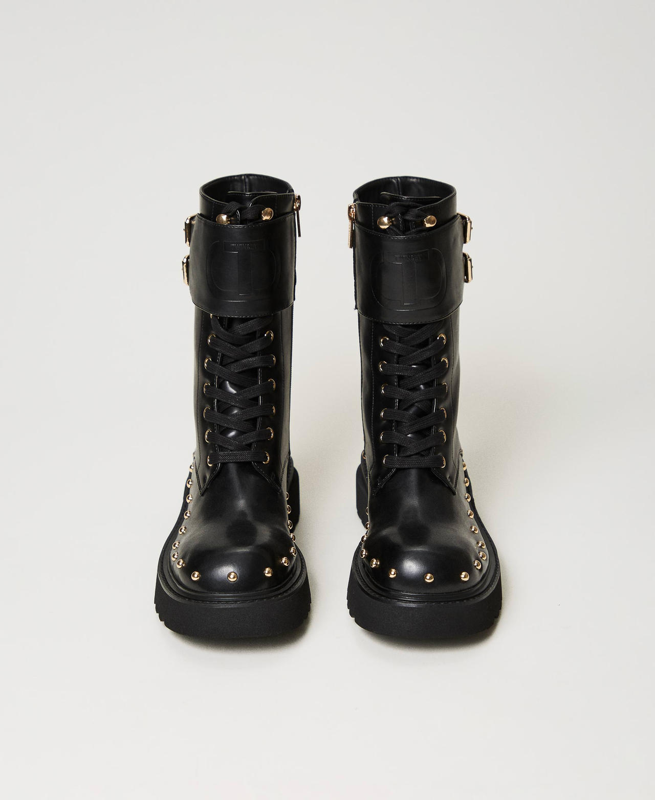 Combat boots with spikes and studs clearance