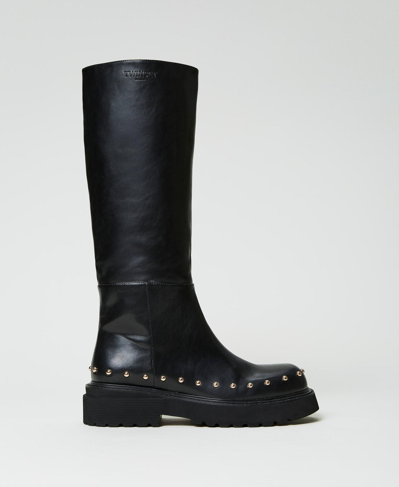 Biker boots with studs Woman Black TWINSET Milano