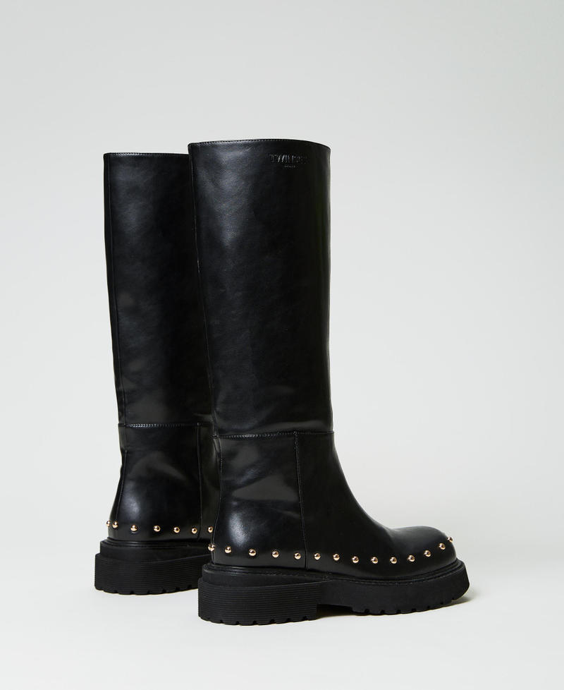 Biker boots with studs Woman Black TWINSET Milano