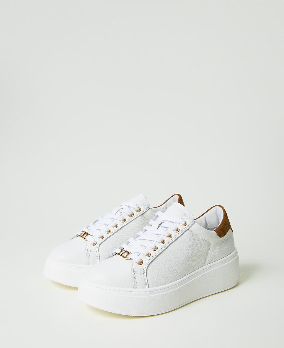 Sneaker aus Leder mit Logo