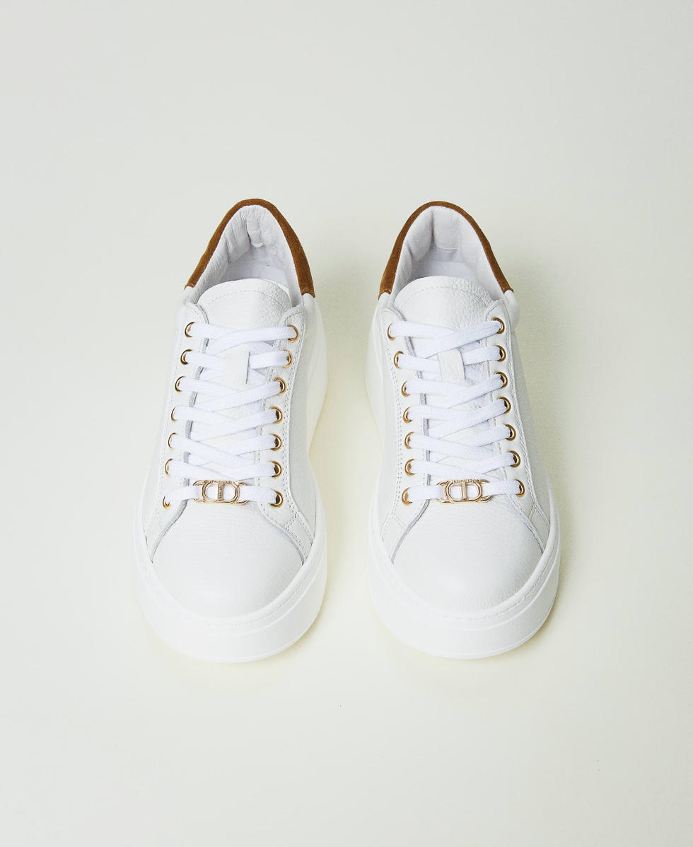 Sneaker aus Leder mit Logo