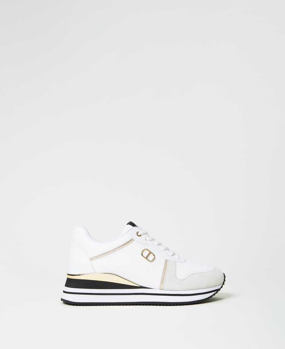 Sneakers running in pelle Bianco Donna 232TCT210-01