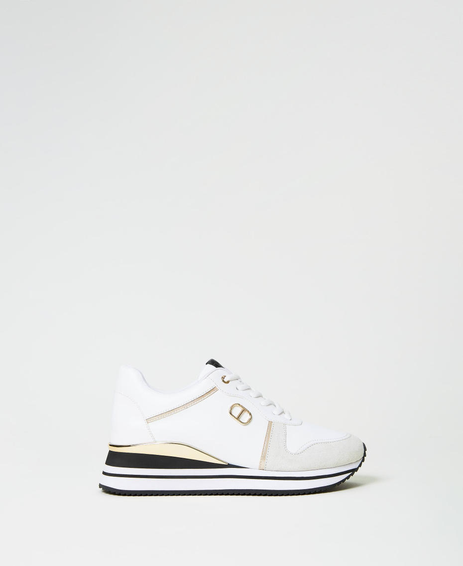 Baskets running en cuir