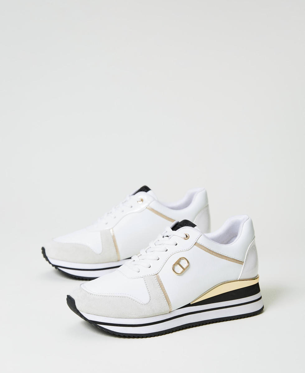 Leather running trainers shop