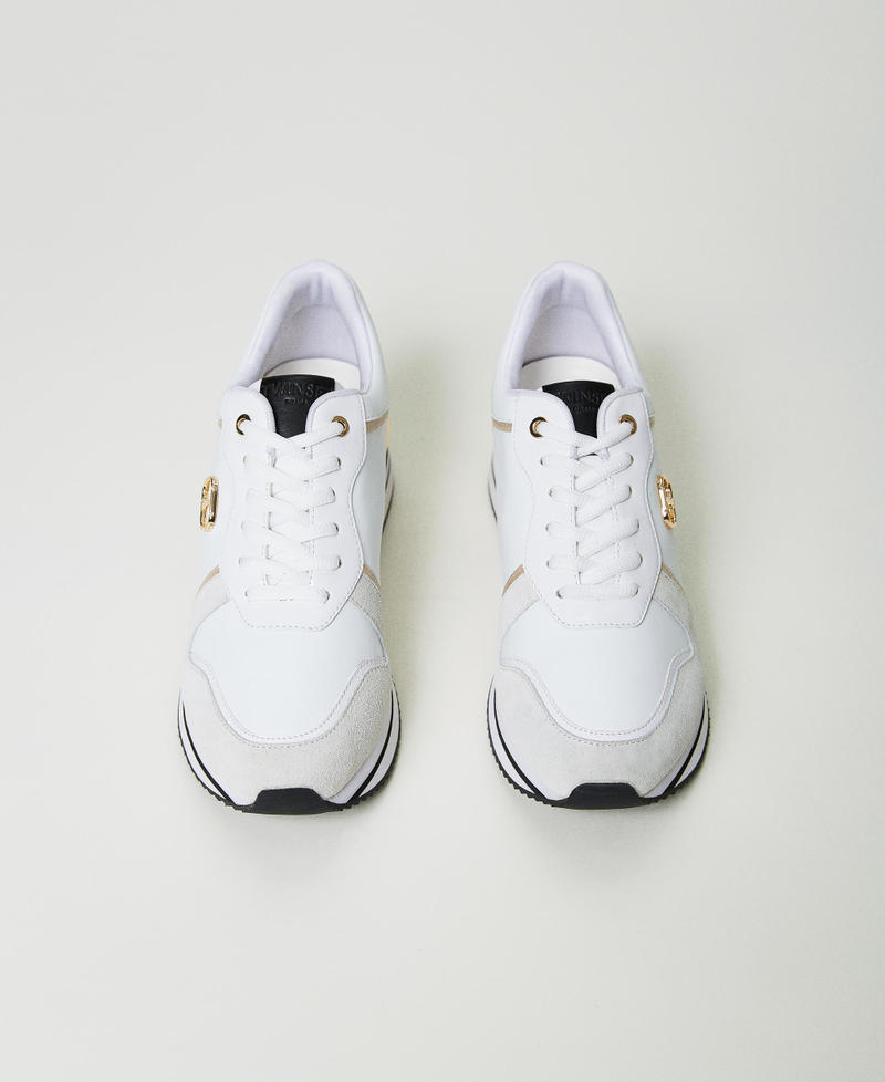 Leather running trainers White Woman 232TCT210-04