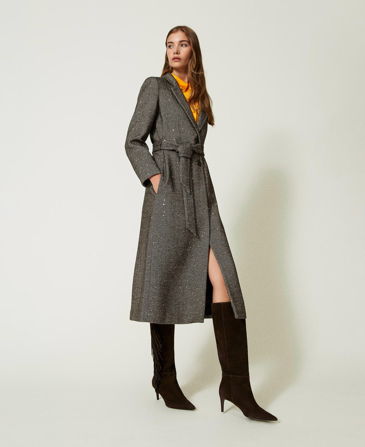 Bottes en cuir velours avec franges