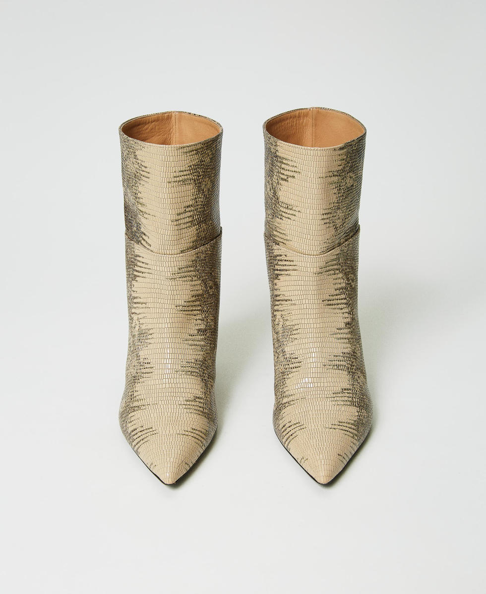 Ботильоны из кожи с принтом под ящерицу Принт Ящерица женщина 232TCT222_11075_04