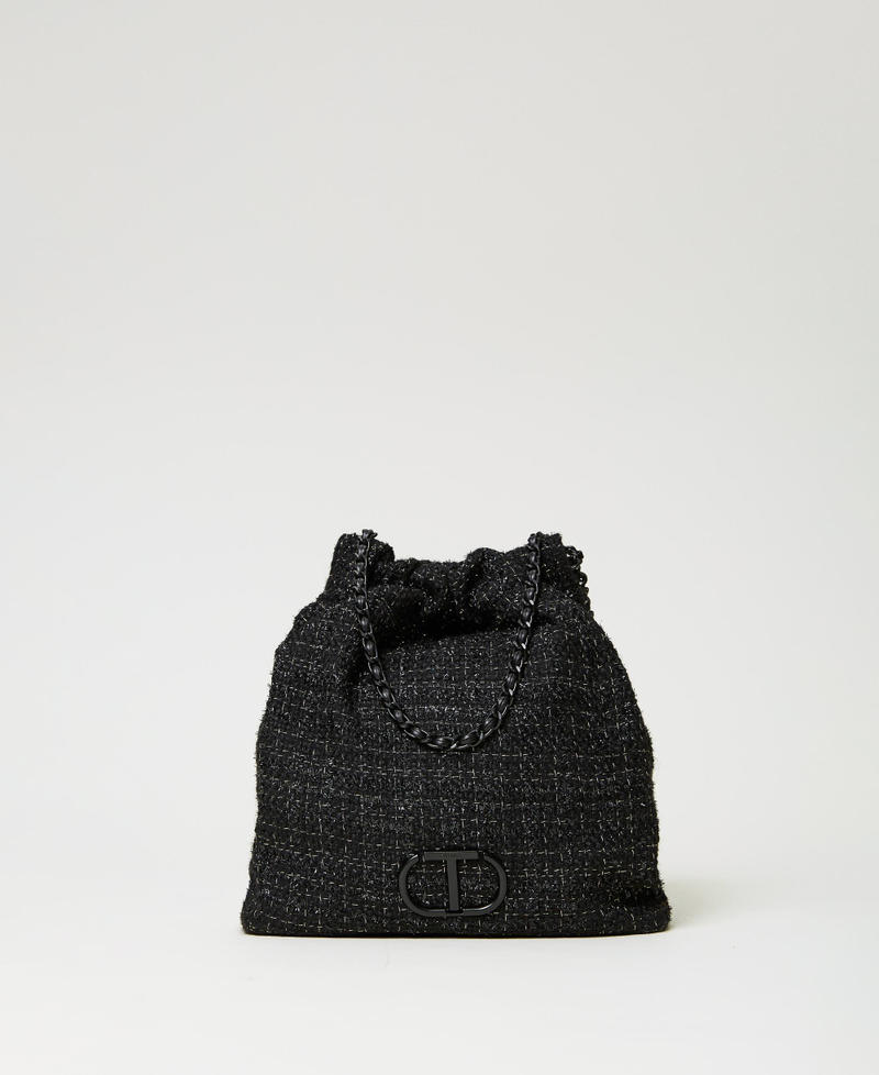 ‘Bon Bon’ tweed hobo bag Black Tweed Woman 232TD8090-01
