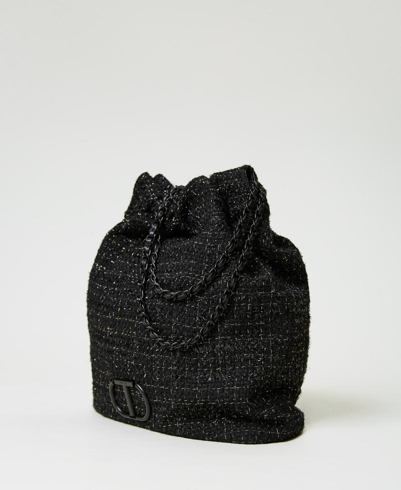 ‘Bon Bon’ tweed hobo bag Black Tweed Woman 232TD8090-02