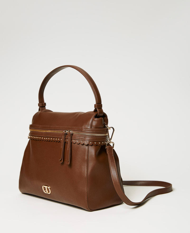 Large ‘Cécile’ top handle bag Chocolate Woman 232TD8111-02