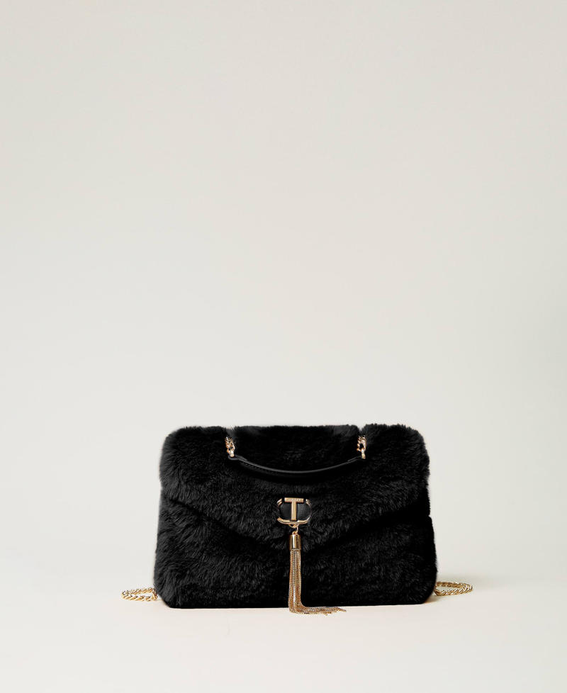 Sac a bandouliere Dreamy doux en fausse fourrure Femme Noir TWINSET Milano