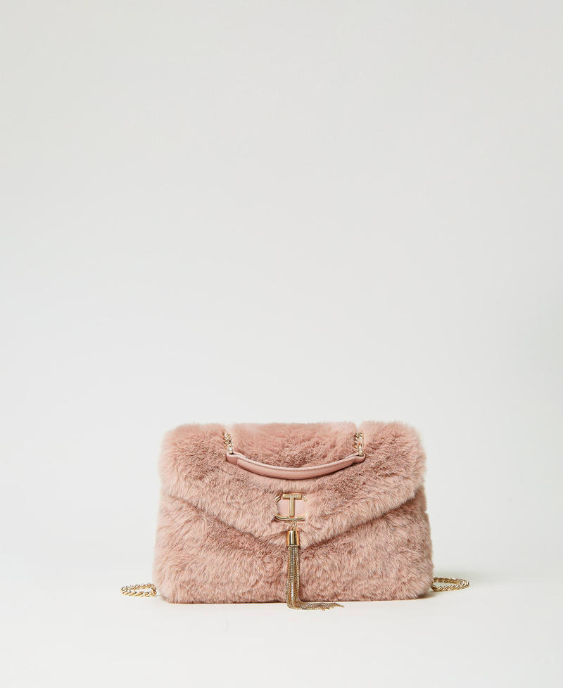 ‘Dreamy’ faux fur shoulder bag Rosé Woman 232TD8170-01
