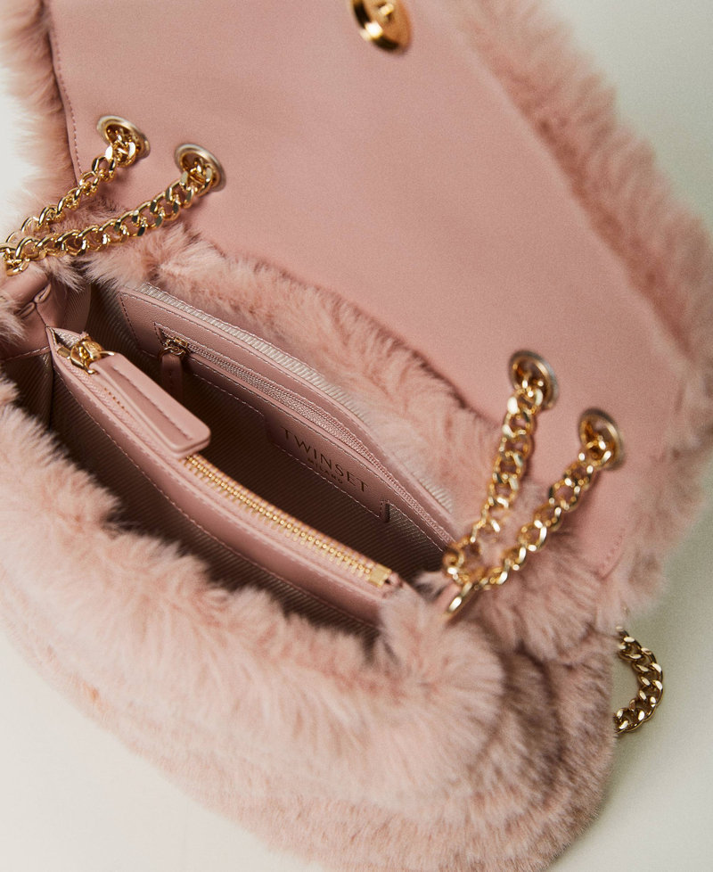 ‘Dreamy’ faux fur shoulder bag Rosé Woman 232TD8170-04