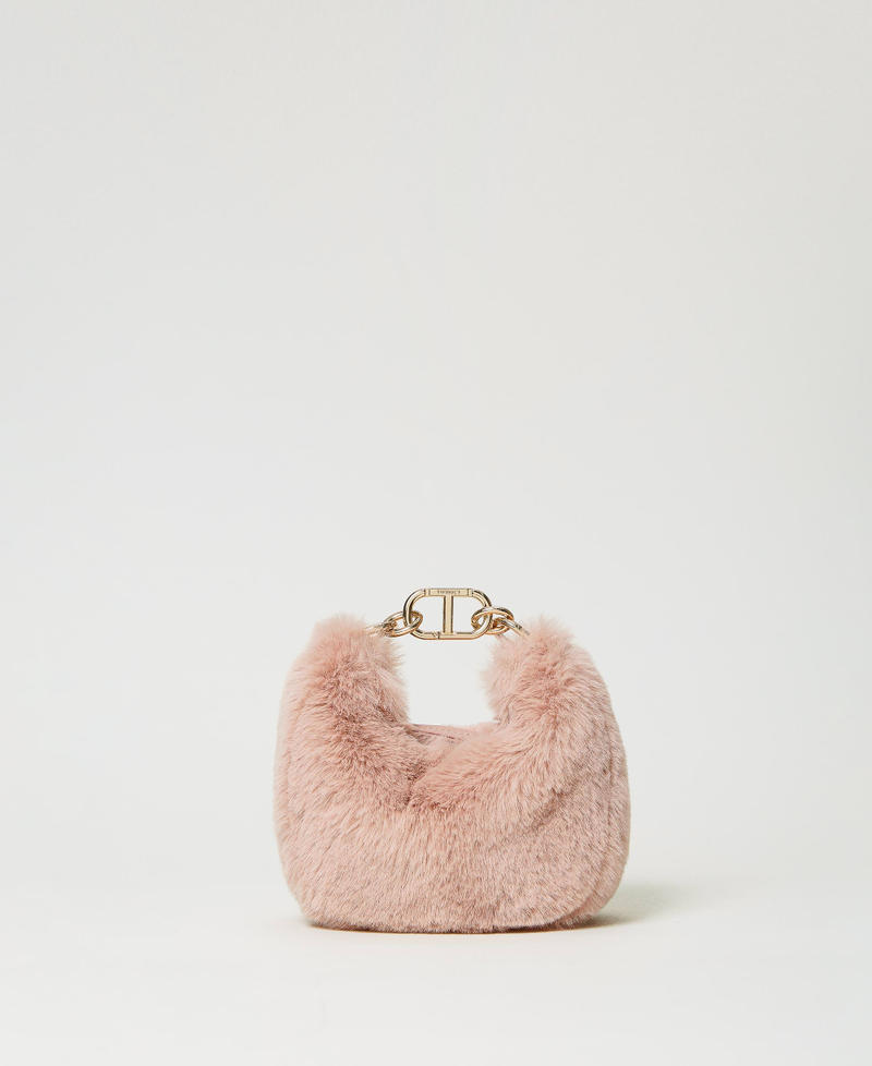 Tasche „Mini Croissant“ Soft mit Oval T Rosé Frau 232TD8180-01