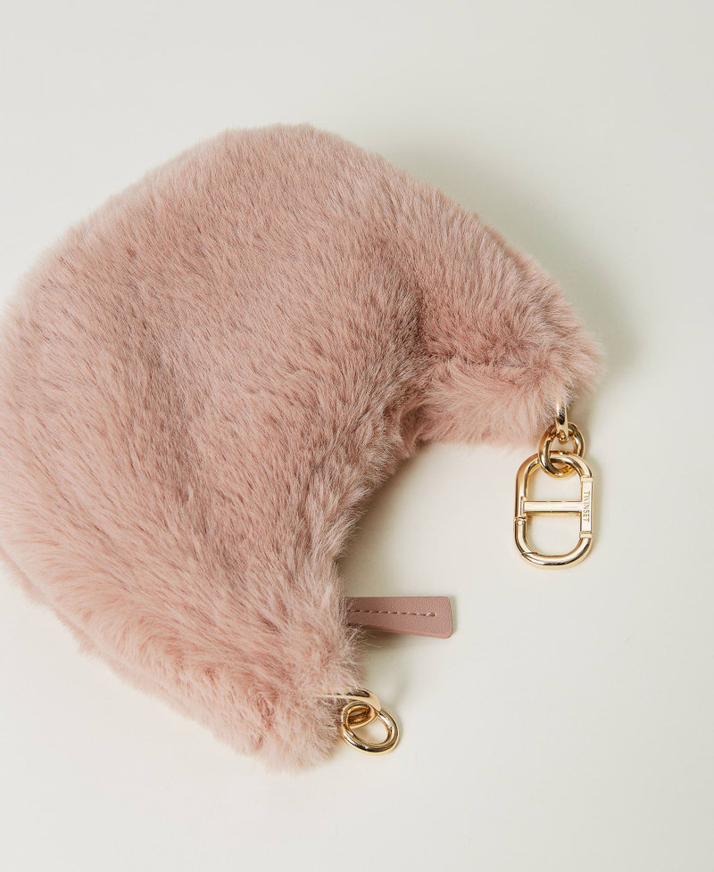 Tasche „Mini Croissant“ Soft mit Oval T Rosé Frau 232TD8180-03